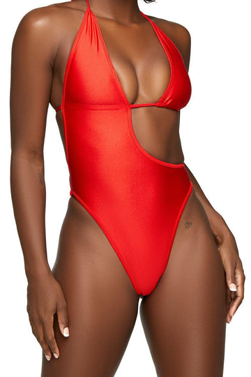 Mono de bikini rojo